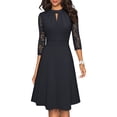 thumbnail image 1 of Vestido de cóctel de fiesta retro elegante con encaje calado y vuelo para mujer, 1 of 7