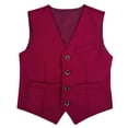 thumbnail image 4 of Odeerbi Teen Boys Suit Vest V Neck Button Waistcoat with 3 Pockets Formal Dress Vest for Wedding Party, 4 of 9