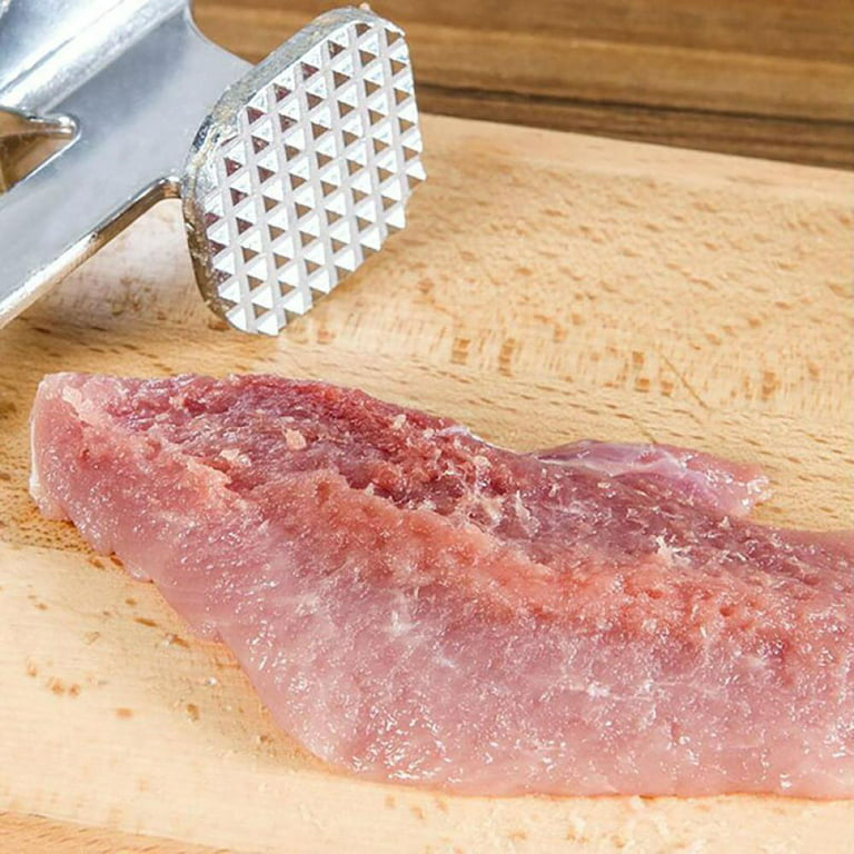 Meat Tenderizer Stainless Steel - Meat Hammer - Kitchen Meat Mallet - Meat Pounder Flattener Tool - Stainless Steel Double-Sided Meat Hammer Kitchen