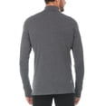 thumbnail image 2 of 100% Merino Wool - Men’s Midweight Quarter Zip - Warm Pullover - Midlayer - Charcoal Gray - XX-Large, 2 of 2