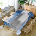 thumbnail image 5 of 60x84inches Blue Grey Rectangle Tablecloth Modern Geometric Abstract Art Painting Table Cloth Ombre Grunge Style Waterproof Fabric Table Cover for Kitchen Dining Room Living Room Home Decor, 5 of 7