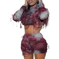 thumbnail image 2 of hirigin Female Mummy Festive Outfits Sets Long Sleeve O Neck Tassel Crop Tops + Tie Dye Print Shorts, 2 of 9
