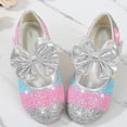 thumbnail image 2 of NOKIO Children'S Glitter Mary Janes Children'S Princess Dress Shoes Kids Mary Jane Ballet Flats Girls Baby Shoes Sequin Rhinestone Bow Sandals Dancing Shoes Pearl Bling Shoes Single Kids Shoes, 2 of 7