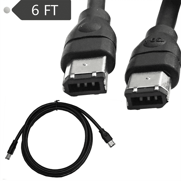 1.8m Firewire Cable Black IEEE 1394 Firewire 400 to Firewire 400