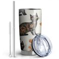 thumbnail image 2 of 20 Oz Cute Cat Coffee Tumbler Double Wall Insulated Stainless Steel Water Bottle | Metal Reusable Thermoses Flask with Cup Cap | Leak & Sweat Proof with Anti-Dust Lid, 2 of 7