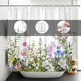 thumbnail image 4 of Wildflower Shower Curtain Watercolor Flower Green Leaves Floral Plant Butterfly Spring Bathroom Shower Curtain Waterproof Polyester Fabric 72x72 Inch, 4 of 6
