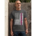 thumbnail image 2 of Breast Cancer Support Pink Ribbon Fight US Flag Unisex Men's T-shirt, L, Charcoal, 2 of 5