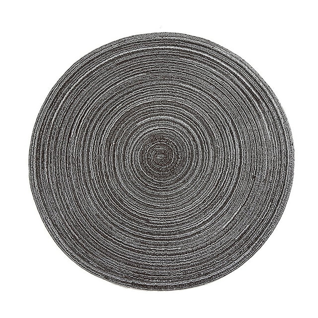 Napperons Lavables Tissés pour Table à Manger, Napperons Faciles à Nettoyer, Napperon de Table Basse, Napperons Ronds, 6 Napperons Ronds, Napperons Modernes, Ensemble de Vaisselle de Table pour 4, Rond