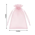 thumbnail image 3 of Efavormart 100 Pack Pink Organza Drawstring Gift Bags, 5" x 7" – Wedding Party Favor Bags, 3 of 4