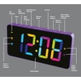 thumbnail image 3 of HANNLOMAX HX-160CR PLL Radio FM Reloj despertador, pantalla LED de 2,5" con color RGB (7 colores regulares y 4 modos de carga de color dinámico), función de atenuación de pantalla, solo funcionamiento, 3 of 5