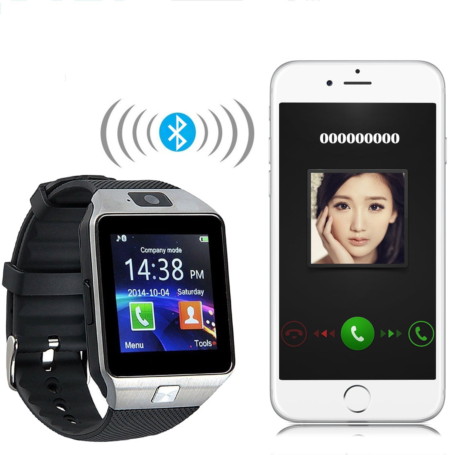 Reloj Inteligente, bluetooth, cámara, SIM, Android & iOS