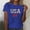 Blue, variant on Lumosvexa Summer Plain Short Shirt Sleeved Womens Casual T-Shirt Top Crew Neck T-Shirt Red Size XL