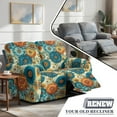 thumbnail image 3 of TSOVTHRID Boho Mandala Floral Print Reclining Loveseat Cover Stretch Love Seat Couch Covers with Elastic Bottom 6 Pieces Washable Reclining Loveseat Slipcover for Pets, 3 of 7