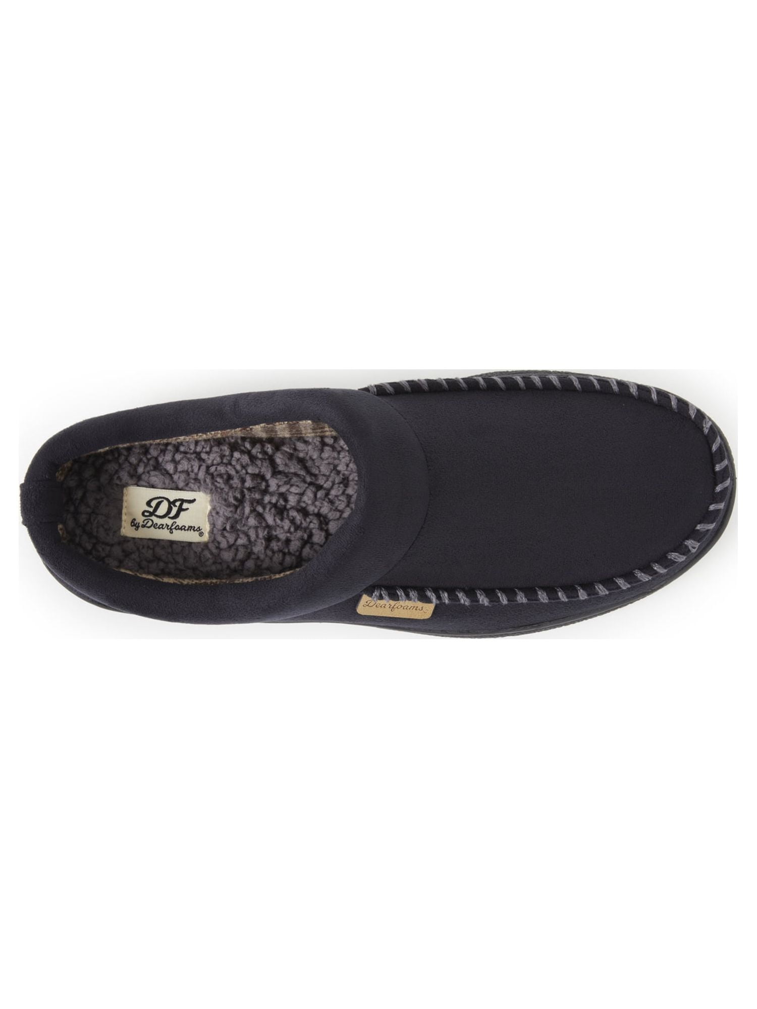 DF by Dearfoams Men's Seth Microsuede Moc Toe Clog Slippers