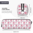 thumbnail image 3 of Cauagu Flamingo On Checkered Print Leather Pencil Pen Case - Stationery Bag Portable Stationery Bag Big Capacity Pencil Pouch Cosmetic Organizer Bag for Men & Women, 3 of 7