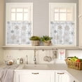 thumbnail image 4 of Christmas Snowflakes Kitchen Curtains and Valances Set, Xmas Winter White Background Rod Pocket Window Valance 18 Inch Window Curtain Panels for Living Room Bedroom Laundry, 27.5x24in, 3 Pieces, 4 of 7