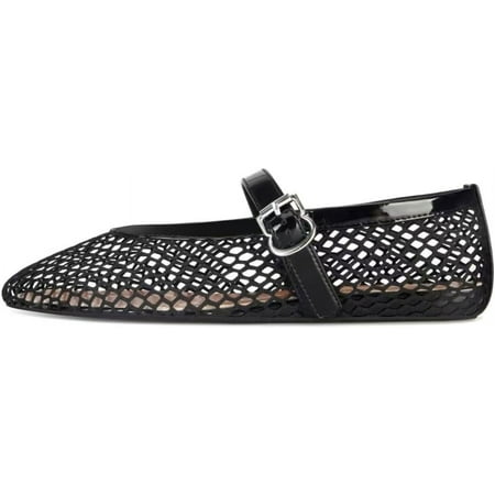 Women s Mesh Ballet Flats Fishnet Ballerina Flats Buckle Strap Mary Jane Flats Causal Daily Dress Shoes