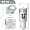 thumbnail image 2 of 1pc ox 30oz Tumbler with Straw & Handle - Insulated Stainless Steel Cup | Holiday Gift for Man Women (Christmas, Valentine's, Birthday), 2 of 8