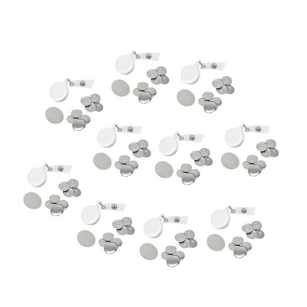 10 unidades de porta credencial retráctil con clip para credencial de nombre para empleados, enfermeras y trabajadores. 37mm Blanco