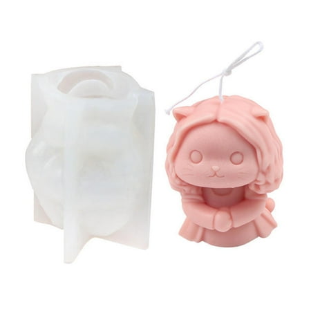 

Kitten Candle Mold Cute for Cat Silicone Mold for Baking Cake Chocolate Fondant