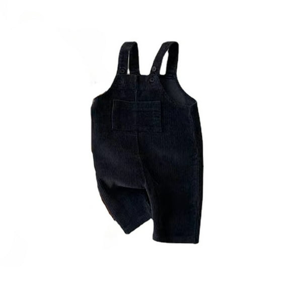 Generic Baby Boy Girl Corduroy Bib Overalls Cotton Button Suspender Overalls Plain Romper Loose Jumpsuit Comfortable for Holiday Christmas Party(3-6 Months Blue)
