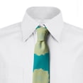 thumbnail image 2 of Rose Necktie, Overview of Detailed Flowers, Dress Tie, 3.7", Yellow Dark Seafoam, by Ambesonne, 2 of 3