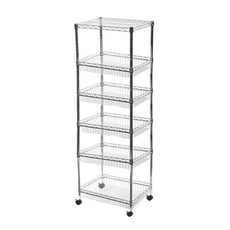 

18 Deep x 24 Wide x 69 High 6 Tier Mobile Basket Unit