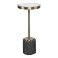 thumbnail image 1 of Uttermost Laurier Faux Shagreen Iron and Glass Accent Table in Brass/Gray, 1 of 5