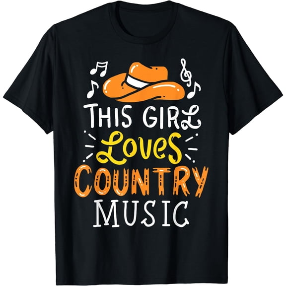 Country Music T-Shirt Black Small