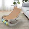 thumbnail image 3 of Cat Hammock Bed Cat Rocking Chair Kitty Wear Resistant Portable Rest Play Balls Brown, 3 of 9