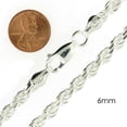 thumbnail image 3 of Cadena Para Mujer y de Plata 925 de Ley Esterlina Italiana Cuerda Corte De Diamante, 3 of 9