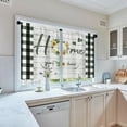 thumbnail image 5 of Green White Buffalo Plaid Check Kitchen Curtains, Farmhouse Sunflower Short Window Curtains Set of 2, Window Treatment Tier Curtains for Kitchen Over Sink Bathroom Decor (26x36 Inch), 5 of 5
