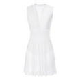 thumbnail image 4 of Aiihoo Women Lyrical Dance Dress Sleeveless Ballet Leotard Shiny Rhinestones Figure Skating Dress White XL, 4 of 7