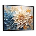 thumbnail image 2 of Designart "Minimalist Beige And Blue Dahlia V" Dahlia Floater Framed Wall Art Prints, 2 of 5
