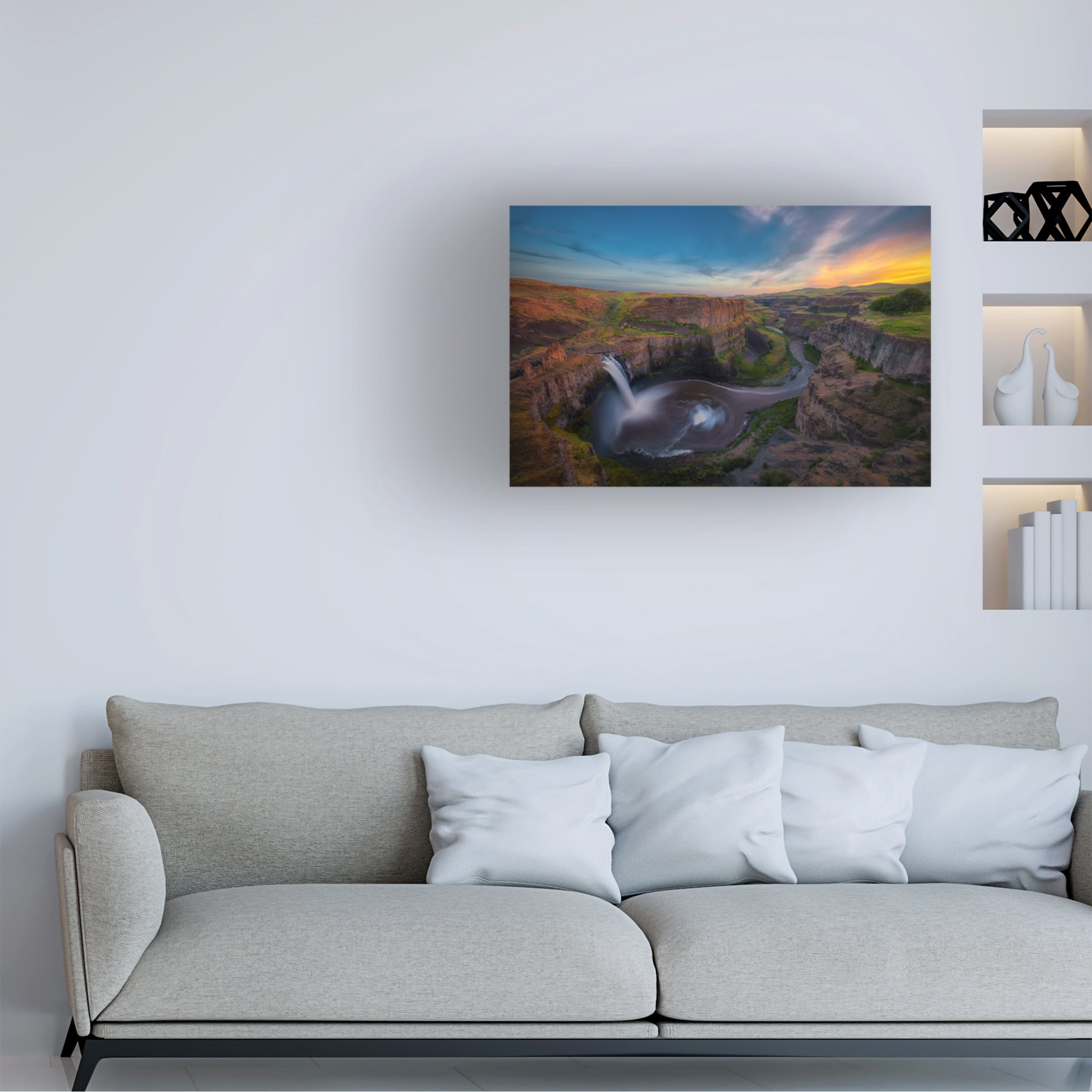 Michael Zheng 'Sunset At Palouse Falls' Canvas Art