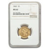 1843 $5 Liberty Gold Half Eagle MS-62 NGC