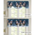 thumbnail image 4 of Christmas Snowman Christmas Tree Window Valance Curtain Kitchen Cafe Short Curtains Living Room Tie-Up Valance Curtain, 4 of 6