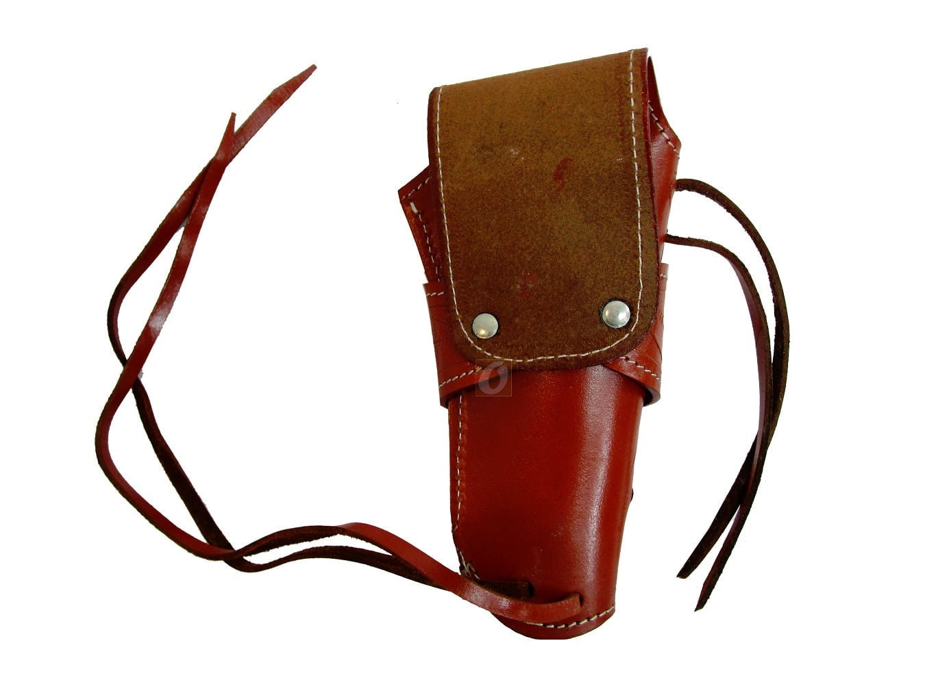 Leather Holster Long Barrel OWB Revolver Pistol Fit Floral Tooled Red - Left Hand