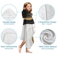 thumbnail image 7 of Black White Gold Marble Pattern Hooded Bath Towel，60"x35" for Ages 3 To 12 Kids, Quick Dry Lightweight Soft Microfiber Hood Beach Towel Cover Up for Kids, 7 of 7