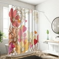 thumbnail image 5 of Shower Curtain Polyester Waterproof with Stereoscopic Tropical Leaf & Flower Print - Water-Repellent Bathroom Curtain with Hooks, Easy Care, 5 of 6