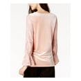 thumbnail image 2 of Kensie Womens Lace Sleeve Knit Blouse, Pink, Small, 2 of 4