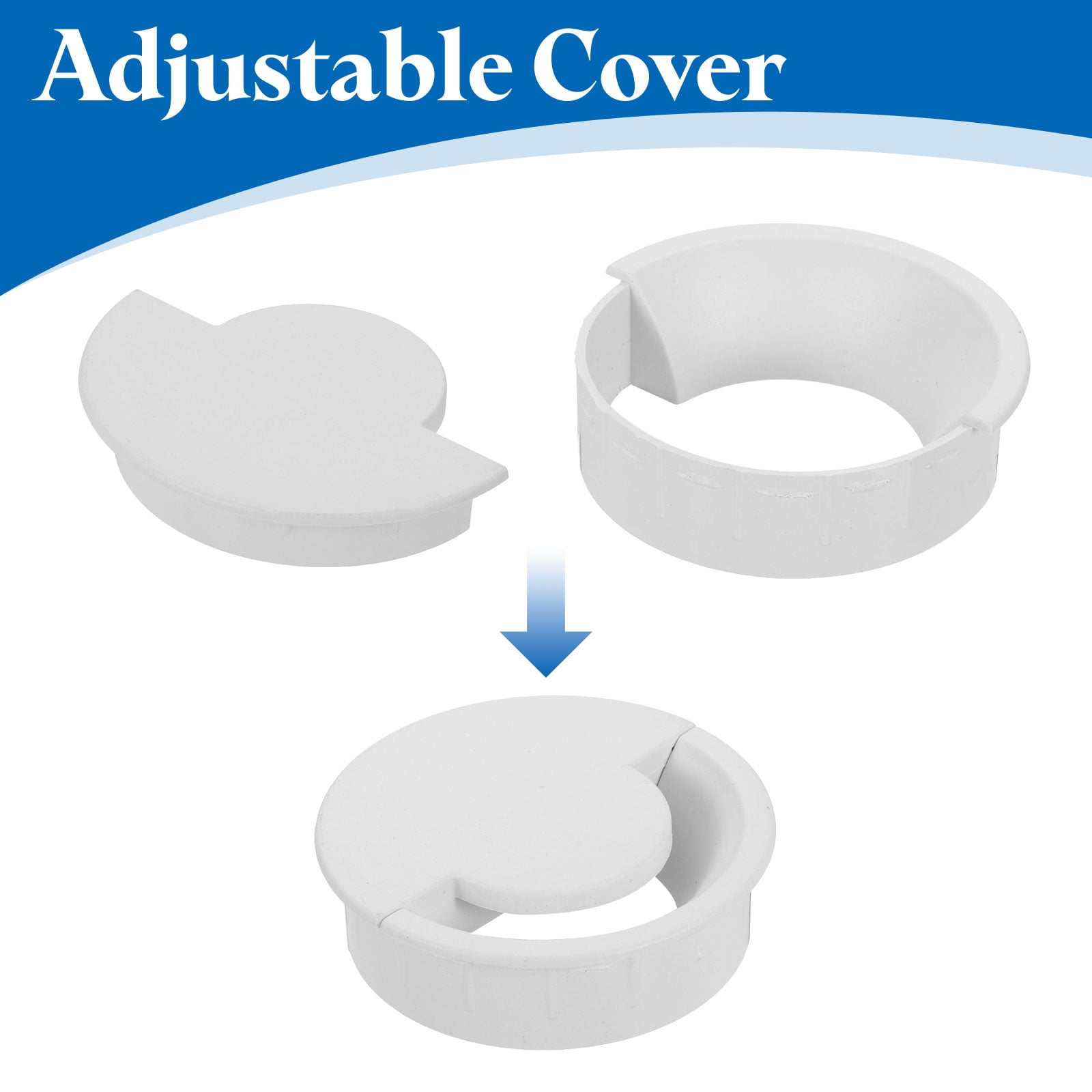 8 Pcs Desk Grommet, 87 Mm/3.43 Inch Cable Wire Grommet Organizer, White