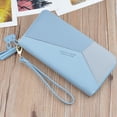 thumbnail image 3 of Cartera grande Colcomx para mujer con borla plegable organizador Azul largo, 3 of 7