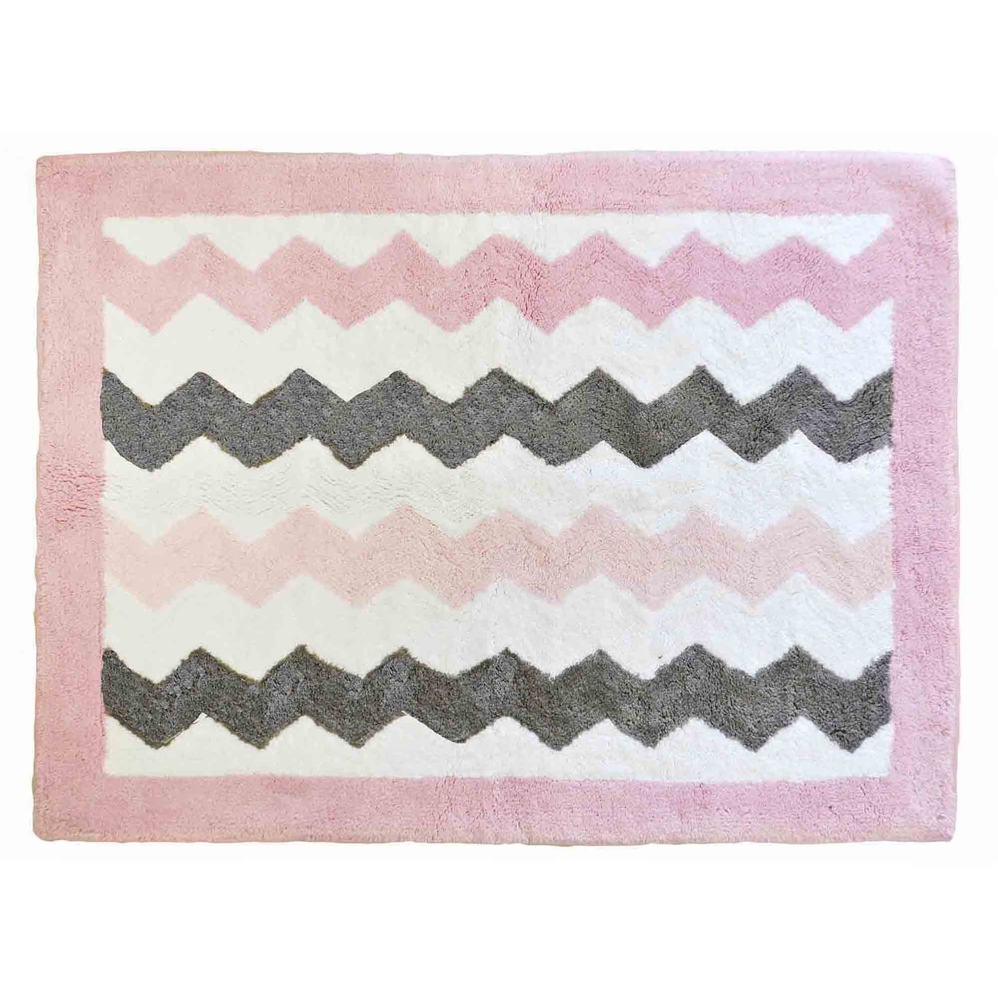 My Baby Sam Chevron Rug Pink Gray