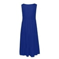 thumbnail image 5 of AOOCHASLIY Ladies Dress Women Summer Sleevesless Dresses Beach Cover up Plain Pleated Holiday Tank Dress, 5 of 5