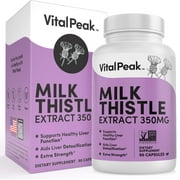 Milk Thistle Extract Capsules - 80% Silymarin Herbal Supplement for Liver Support & Cleansing by Vital Peak