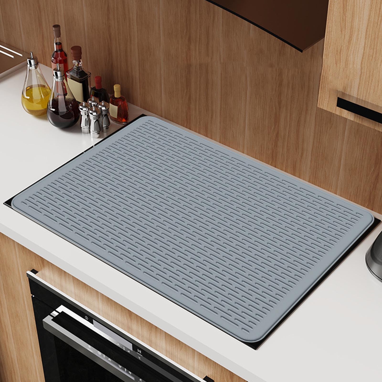 Silicone Stove Top Cover – Heat Resistant Stove Mat for Glass Cooktop, Non Slip Kitchen Counter Protector & Dish Drying Mat for Electric Stove Protection