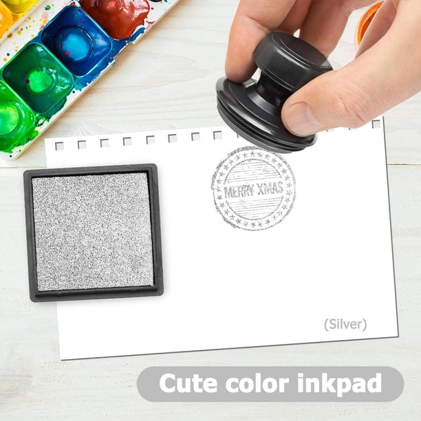 20uds. Inkpad Fingerprint Square para DIY Scrapbook Card Paper Craft Stamp Silver