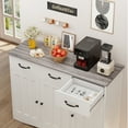thumbnail image 4 of Lofka Coffee Bar, 42" Kitchen Cabinet with Spacious Desktop 3 Drawers, 3 Doors, 3 Adjustable Shelf, Gray+White, 4 of 9