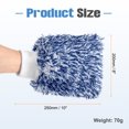 thumbnail image 2 of Uxcell Microfiber Car Wash Mitts 10" x 8" Scratch Free Wash Gloves Absorbent for Car Washing Home Clean Blue White, 2 of 7